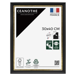 Cadre photo Pandore noir doré 30x40 cm