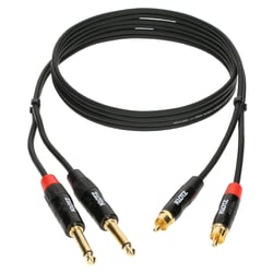 Câble bretelle 2x Jack 6.35mm / 2x RCA 1.5m Klotz