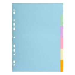 Intercalaires carte pastel 170g Forever 6 positions - A4 - Couleurs assorties - x 50 - Exacompta