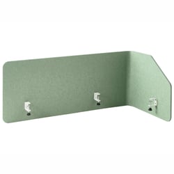 Séparateur de Bureau Vert Clair en PET 120 x 60 x 50 cm Acoustique Pinces de Fixation en Acier