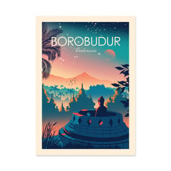Affiche 30x40 cm - Borobudur Indonesia - Studio Inception