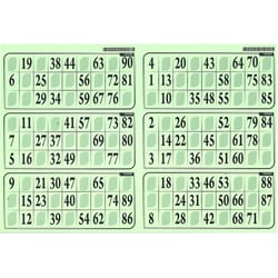 Plaque de 6 grilles de loto rigide 1mm vert - cartons loto - lotoquine