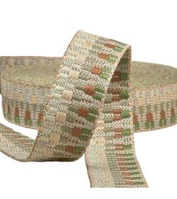 Sangle ethnique 38mm kaki au mètre