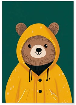 Affiche Ours en ciré jaune | A3 : 29,7x42cm