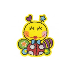 Lot de 3 écussons thermocollants Abeille happy 5cm x 4,5cm