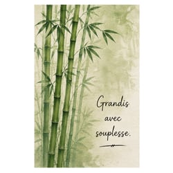Plaque métal zen bambou citation inspirante déco H30