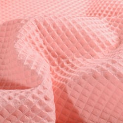 Tissu Nid d'abeille  Rose blush