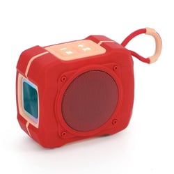 Enceinte Bluetooth Portable LED Colorée Super Bass Appels Mains Libres Autonomie Longue Durée Rouge YONIS