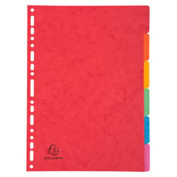 Intercalaires carte lustrée 400g 6 positions - A4 - Couleurs assorties - x 50 - Exacompta
