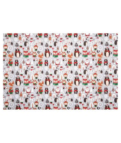 Tissu coton Noël personnages de 140 cm de largeur 0001 Blanc vendu par 50 cm