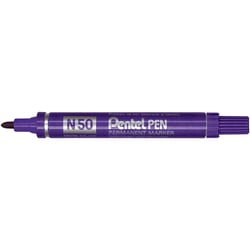 Lot de 12 marqueurs permanents PENTEL Pen N50 pointe conique 4,3 mm - Violet