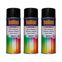 3 sprays de peinture Belton Spectral RAL9017 Noir signalisation 400ml