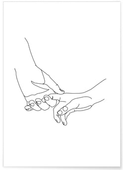 Affiche Line Art Mains | A3 : 29,7x42cm