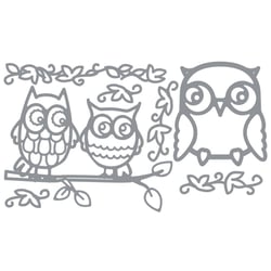 Planche de stickers peel off argent "hiboux"