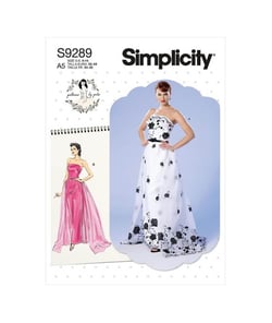 Patron Simplicity 9289 - Robe bustier avec jupe détachable et ceinture du 34 au 50 (FR) S9289.A5 taille n°FR 34-42