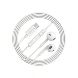 Mayaxess Écouteurs Filaires pour Galaxy A34 USB-C avec Micro intégré Blanc