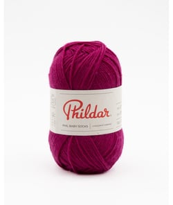 Pelote de Laine Mérino Phil Baby & Socks - Chaleur et Douceur pour Petits Pieds Magenta rouge