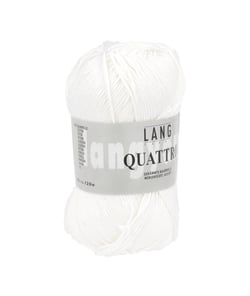 Fil à tricoter 100% coton QUATTRO - Lang Yarns 01 Blanc