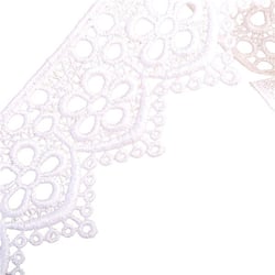 Bobine 13,7m guipure fleurs 42mm Blanc