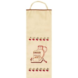 Sac à Pain Cerise et Farine 100% Coton Blanc Gansé