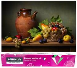 Diamond Painting Broderie Diamant LUMINLIFE 50x65cm, 5D, diamants ronds - Nature morte