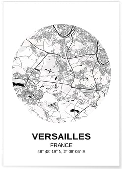 Affiche Carte Versailles | A3 : 29,7x42cm