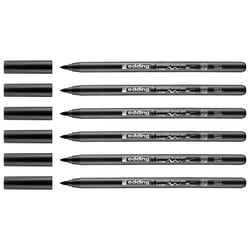 Lot de 6 feutres pointe pinceau EDDING Porcelaine 4200 - Noir - 1-4 mm