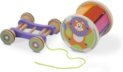 Xylophone sur chariot à roulettes en bois