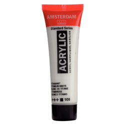 Peinture acrylique en tube - Blanc de titane - 105 - Amsterdam - 20ml