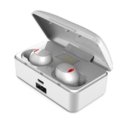 Ecouteurs Bluetooth 5.0 Sans Fil Avec Boîte De Charge Affichage Numérique Blanc YONIS