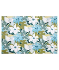 Tissu coton enduit fleurs printanières de 155 cm de largeur vaninableu vendu par 50 cm