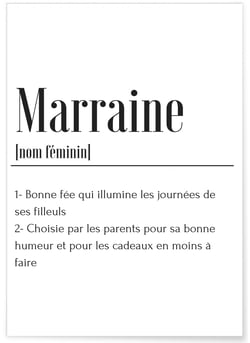 Affiche Définition Marraine | A3 : 29,7x42cm