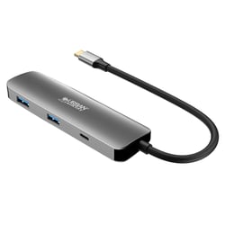 URBAN FACTORY Hub Multiports USB-C 4-en-1 HDMI 4K / 2 USB-A 3.0 / USB-C 3.0 PD 100W Gris