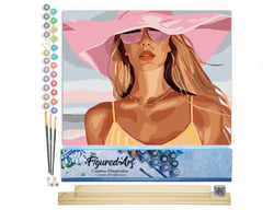 Peinture par Numéro Figured'Art - Charme d'une journée ensoleillée - Kit de Loisir Créatif DIY Numéro d'Art Complet - 40x50cm toile roulée + châssis en bois à monter