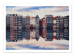 Affiche 50 x 70 cm -  Damrak Amsterdam - Manjik Pictures