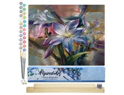 Peinture par Numéro Figured'Art - Lys colorés - Kit de Loisir Créatif DIY Numéro d'Art Complet - 40x50cm toile roulée + châssis en bois à monter