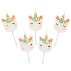 5 Bougies Licorne Pastel