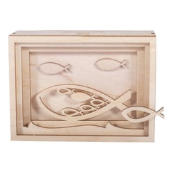 Boite cadeau bois Poisson 3D