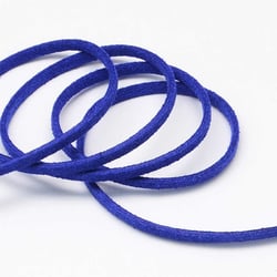 3 Mètres de cordon plat suédine aspect daim bleu - création bijoux perles