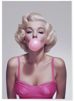 Affiche Marilyn Bubblegum Pop Art | A3 : 29,7x42cm