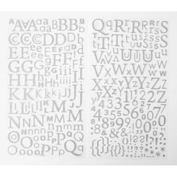 ALPHABET PAILLETTE ARGENT ADHESIF 300PCS 22