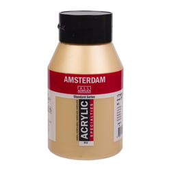 Bouteille 1000 ml - Peinture acrylique Amsterdam Standard Series - Or clair 802 - Semi-opaque
