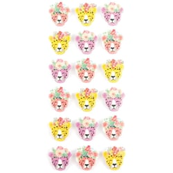 18 MINI STICKERS PANTHERE EPOXY GLITTER 20MM