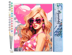 Peinture par Numéro Figured'Art Ballons Roses et Diva - Activité Manuelle Kit de Loisir Créatif DIY Numéro d'Art Complet - 40x50cm sans châssis en bois