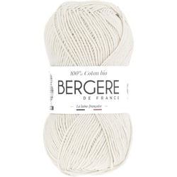 Pelote de laine - Blanc - 100% coton bio - 3mm - Tricot et crochet - Bergère de France