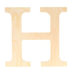 Lettre h - 19 cm - bois - Artemio
