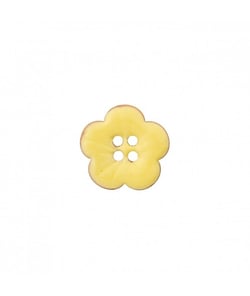 Bouton Coco laqué 4 trous Fleur 18mm - Prym Jaune