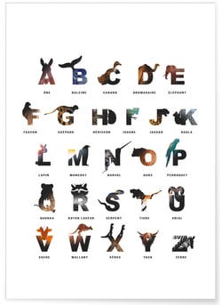 Affiche Alphabet des enfants | A3 : 29,7x42cm