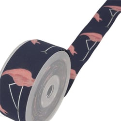 Bobine 15m Ruban flamants roses Bleu Marine