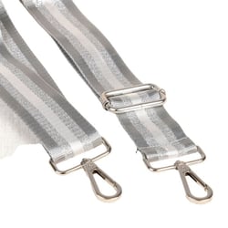 Bandoulière sangle bicolore 40x140cm gris/argent
